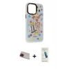 MARSİLYAN™- iPhone 13 Pro Max Kılıf Siluet Çizgi Koleksiyonu - Şeffaf Pasifik Cam Ekran Koruyucu + Rainbow Kamera Lens Koruma Cam - KI