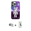 MARSİLYAN™- iPhone 13 Pro Max Kılıf Siluet Çizgi Koleksiyonu - Şeffaf Pasifik Cam Ekran Koruyucu + Rainbow Kamera Lens Koruma Cam - MI