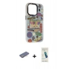 MARSİLYAN™- iPhone 13 Pro Max Kılıf Siluet Çizgi Koleksiyonu - Şeffaf Pasifik Cam Ekran Koruyucu + Renkli Kamera Lens Koruma Cam - MI