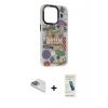 MARSİLYAN™- iPhone 13 Pro Max Kılıf Siluet Çizgi Koleksiyonu - Şeffaf Pasifik Cam Ekran Koruyucu + Pers Alüminyum Kamera Lens - SABE