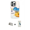 MARSİLYAN™- iPhone 13 Pro Max Kılıf Siluet Çizgi Koleksiyonu - Şeffaf Pasifik Cam Ekran Koruyucu + Rainbow Kamera Lens Koruma Cam - REGD