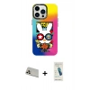 MARSİLYAN™- iPhone 13 Pro Max Kılıf Siluet Çizgi Koleksiyonu - Şeffaf Pasifik Cam Ekran Koruyucu + Rainbow Kamera Lens Koruma Cam - REGD