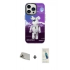 MARSİLYAN™- iPhone 13 Pro Max Kılıf Siluet Çizgi Koleksiyonu - Şeffaf Pasifik Cam Ekran Koruyucu + Rainbow Kamera Lens Koruma Cam - REGD