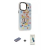 MARSİLYAN™- iPhone 13 Pro Max Kılıf Siluet Çizgi Koleksiyonu - Şeffaf Pasifik Cam Ekran Koruyucu + Renkli Kamera Lens Koruma Cam - PE
