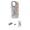 MARSİLYAN™- iPhone 13 Pro Max Kılıf Siluet Çizgi Koleksiyonu - Şeffaf Pasifik Cam Ekran Koruyucu + Renkli Kamera Lens Koruma Cam - YL