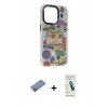 MARSİLYAN™- iPhone 13 Pro Max Kılıf Siluet Çizgi Koleksiyonu - Şeffaf Pasifik Cam Ekran Koruyucu + Shine Kamera Lens Koruma Cam - PE