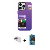 MARSİLYAN™- iPhone 13 Pro Max Kılıf Siluet Çizgi Koleksiyonu - Siyah 18D Cam Ekran Koruyucu + Pers Alüminyum Kamera Lens - GI