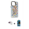 MARSİLYAN™- iPhone 13 Pro Max Kılıf Siluet Çizgi Koleksiyonu - Siyah 18D Cam Ekran Koruyucu + Pers Alüminyum Kamera Lens - GI