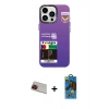 MARSİLYAN™- iPhone 13 Pro Max Kılıf Siluet Çizgi Koleksiyonu - Siyah 18D Cam Ekran Koruyucu + Rainbow Kamera Lens Koruma Cam - KI