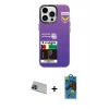 MARSİLYAN™- iPhone 13 Pro Max Kılıf Siluet Çizgi Koleksiyonu - Siyah 18D Cam Ekran Koruyucu + Rainbow Kamera Lens Koruma Cam - MI