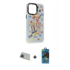 MARSİLYAN™- iPhone 13 Pro Max Kılıf Siluet Çizgi Koleksiyonu - Siyah 18D Cam Ekran Koruyucu + Rainbow Kamera Lens Koruma Cam - MI