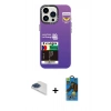 MARSİLYAN™- iPhone 13 Pro Max Kılıf Siluet Çizgi Koleksiyonu - Siyah 18D Cam Ekran Koruyucu + Pers Alüminyum Kamera Lens - LT