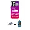 MARSİLYAN™- iPhone 13 Pro Max Kılıf Siluet Çizgi Koleksiyonu - Siyah 18D Cam Ekran Koruyucu + Renkli Kamera Lens Koruma Cam - TU