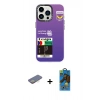 MARSİLYAN™- iPhone 13 Pro Max Kılıf Siluet Çizgi Koleksiyonu - Siyah 18D Cam Ekran Koruyucu + Sarı Renkli Kamera Lens Koruma Cam