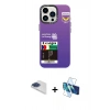MARSİLYAN™- iPhone 13 Pro Max Kılıf Siluet Çizgi Koleksiyonu - Siyah 3D Antistatik Cam Ekran Koruyucu + Pers Alüminyum Kamera Lens - LT