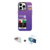 MARSİLYAN™- iPhone 13 Pro Max Kılıf Siluet Çizgi Koleksiyonu - Siyah 3D Antistatik Cam Ekran Koruyucu + Pers Alüminyum Kamera Lens - GD