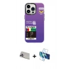 MARSİLYAN™- iPhone 13 Pro Max Kılıf Siluet Çizgi Koleksiyonu - Siyah 3D Antistatik Cam Ekran Koruyucu + Rainbow Kamera Lens Koruma Cam - MR