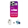 MARSİLYAN™- iPhone 13 Pro Max Kılıf Siluet Çizgi Koleksiyonu - Siyah 3D Antistatik Cam Ekran Koruyucu + Shine Kamera Lens - GD