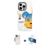 MARSİLYAN™- iPhone 13 Pro Max Kılıf Siluet Çizgi Koleksiyonu - Siyah 3D Antistatik Cam Ekran Koruyucu + Shine Kamera Lens - GD