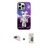 MARSİLYAN™- iPhone 13 Pro Max Kılıf Siluet Çizgi Koleksiyonu - Siyah 6D Mat Seramik Hayalet Nano Ekran Koruyucu + Pers Alüminyum Kamera Lens - KI