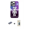 MARSİLYAN™- iPhone 13 Pro Max Kılıf Siluet Çizgi Koleksiyonu - Siyah 6D Mat Seramik Hayalet Nano Ekran Koruyucu + Renkli Kamera Lens Koruma Cam - MI