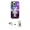 MARSİLYAN™- iPhone 13 Pro Max Kılıf Siluet Çizgi Koleksiyonu - Siyah 6D Mat Seramik Hayalet Nano Ekran Koruyucu + Pers Alüminyum Kamera Lens - GD