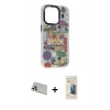 MARSİLYAN™- iPhone 13 Pro Max Kılıf Siluet Çizgi Koleksiyonu - Siyah 6D Mat Seramik Hayalet Nano Ekran Koruyucu + Rainbow Kamera Lens Koruma Cam - BZ