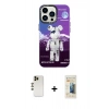 MARSİLYAN™- iPhone 13 Pro Max Kılıf Siluet Çizgi Koleksiyonu - Siyah 6D Mat Seramik Hayalet Nano Ekran Koruyucu + Gold Shine Kamera Lens