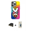 MARSİLYAN™- iPhone 13 Pro Max Kılıf Siluet Çizgi Koleksiyonu - Siyah 6D Mat Seramik Hayalet Nano Ekran Koruyucu + Raze Metal Kamera Lens - GD