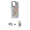 MARSİLYAN™- iPhone 13 Pro Max Kılıf Siluet Çizgi Koleksiyonu - Siyah 6D Mat Seramik Hayalet Nano Ekran Koruyucu + Rainbow Kamera Lens Koruma Cam - REGD