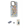 MARSİLYAN™- iPhone 13 Pro Max Kılıf Siluet Çizgi Koleksiyonu - Siyah 6D Mat Seramik Hayalet Nano Ekran Koruyucu + Renkli Kamera Lens Koruma Cam - MI