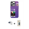 MARSİLYAN™- iPhone 13 Pro Max Kılıf Siluet Çizgi Koleksiyonu - Siyah 6D Mat Seramik Hayalet Nano Ekran Koruyucu + Lacivert Pers Alüminyum Kamera Lens