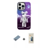 MARSİLYAN™- iPhone 13 Pro Max Kılıf Siluet Çizgi Koleksiyonu - Siyah 6D Mat Seramik Hayalet Nano Ekran Koruyucu + Shine Kamera Lens Koruma Cam - GI