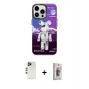 MARSİLYAN™- iPhone 13 Pro Max Kılıf Siluet Çizgi Koleksiyonu - Siyah Bilvis 3D Cam Ekran Koruyucu + Shine Kamera Lens - GD