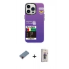 MARSİLYAN™- iPhone 13 Pro Max Kılıf Siluet Çizgi Koleksiyonu - Siyah Bilvis 3D Cam Ekran Koruyucu + Metal Kamera Lens Koruma Cam - KI