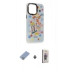 MARSİLYAN™- iPhone 13 Pro Max Kılıf Siluet Çizgi Koleksiyonu - Siyah Bilvis 3D Cam Ekran Koruyucu + Metal Kamera Lens Koruma Cam - KUYL