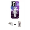 MARSİLYAN™- iPhone 13 Pro Max Kılıf Siluet Çizgi Koleksiyonu - Siyah Bilvis 3D Cam Ekran Koruyucu + Pers Alüminyum Kamera Lens - GD