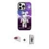 MARSİLYAN™- iPhone 13 Pro Max Kılıf Siluet Çizgi Koleksiyonu - Siyah Bilvis 3D Cam Ekran Koruyucu + Pers Alüminyum Kamera Lens - KI