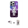 MARSİLYAN™- iPhone 13 Pro Max Kılıf Siluet Çizgi Koleksiyonu - Siyah Bilvis 3D Cam Ekran Koruyucu + Pers Alüminyum Kamera Lens - GI