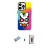 MARSİLYAN™- iPhone 13 Pro Max Kılıf Siluet Çizgi Koleksiyonu - Siyah Bilvis 3D Cam Ekran Koruyucu + Shine Kamera Lens Koruma Cam - MI