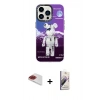 MARSİLYAN™- iPhone 13 Pro Max Kılıf Siluet Çizgi Koleksiyonu - Siyah Bilvis 3D Mat Cam Ekran Koruyucu + Pers Alüminyum Kamera Lens - KI