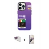 MARSİLYAN™- iPhone 13 Pro Max Kılıf Siluet Çizgi Koleksiyonu - Siyah Bilvis 3D Mat Cam Ekran Koruyucu + Pers Alüminyum Kamera Lens - GI