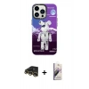MARSİLYAN™- iPhone 13 Pro Max Kılıf Siluet Çizgi Koleksiyonu - Siyah Bilvis 3D Mat Cam Ekran Koruyucu + Raze Metal Kamera Lens - GD