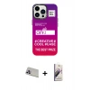 MARSİLYAN™- iPhone 13 Pro Max Kılıf Siluet Çizgi Koleksiyonu - Siyah Bilvis 3D Mat Cam Ekran Koruyucu + Rainbow Kamera Lens Koruma Cam - MR
