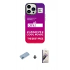 MARSİLYAN™- iPhone 13 Pro Max Kılıf Siluet Çizgi Koleksiyonu - Siyah Bilvis 3D Mat Cam Ekran Koruyucu + Shine Kamera Lens Koruma Cam - MI