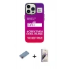 MARSİLYAN™- iPhone 13 Pro Max Kılıf Siluet Çizgi Koleksiyonu - Siyah Bilvis 3D Mat Cam Ekran Koruyucu + Shine Kamera Lens Koruma Cam - PE