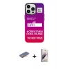 MARSİLYAN™- iPhone 13 Pro Max Kılıf Siluet Çizgi Koleksiyonu - Siyah Bilvis 3D Mat Cam Ekran Koruyucu + Renkli Kamera Lens Koruma Cam - TU