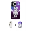 MARSİLYAN™- iPhone 13 Pro Max Kılıf Siluet Çizgi Koleksiyonu - Siyah Bilvis 5in1 3D Magic Cam Ekran Koruyucu + Shine Kamera Lens - GD