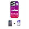 MARSİLYAN™- iPhone 13 Pro Max Kılıf Siluet Çizgi Koleksiyonu - Siyah Bilvis 5in1 3D Magic Cam Ekran Koruyucu + Neon Fosforlu Kamera Lens - MI