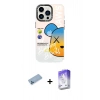 MARSİLYAN™- iPhone 13 Pro Max Kılıf Siluet Çizgi Koleksiyonu - Siyah Bilvis 5in1 3D Magic Cam Ekran Koruyucu + Shine Kamera Lens Koruma Cam - MI